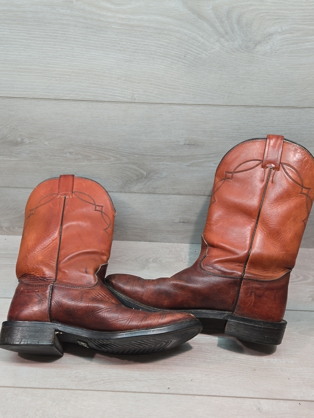 Nocona Classic Men's Brown Leather Cowboy Boots Shoes Sz 11 - Picture 9 of 13